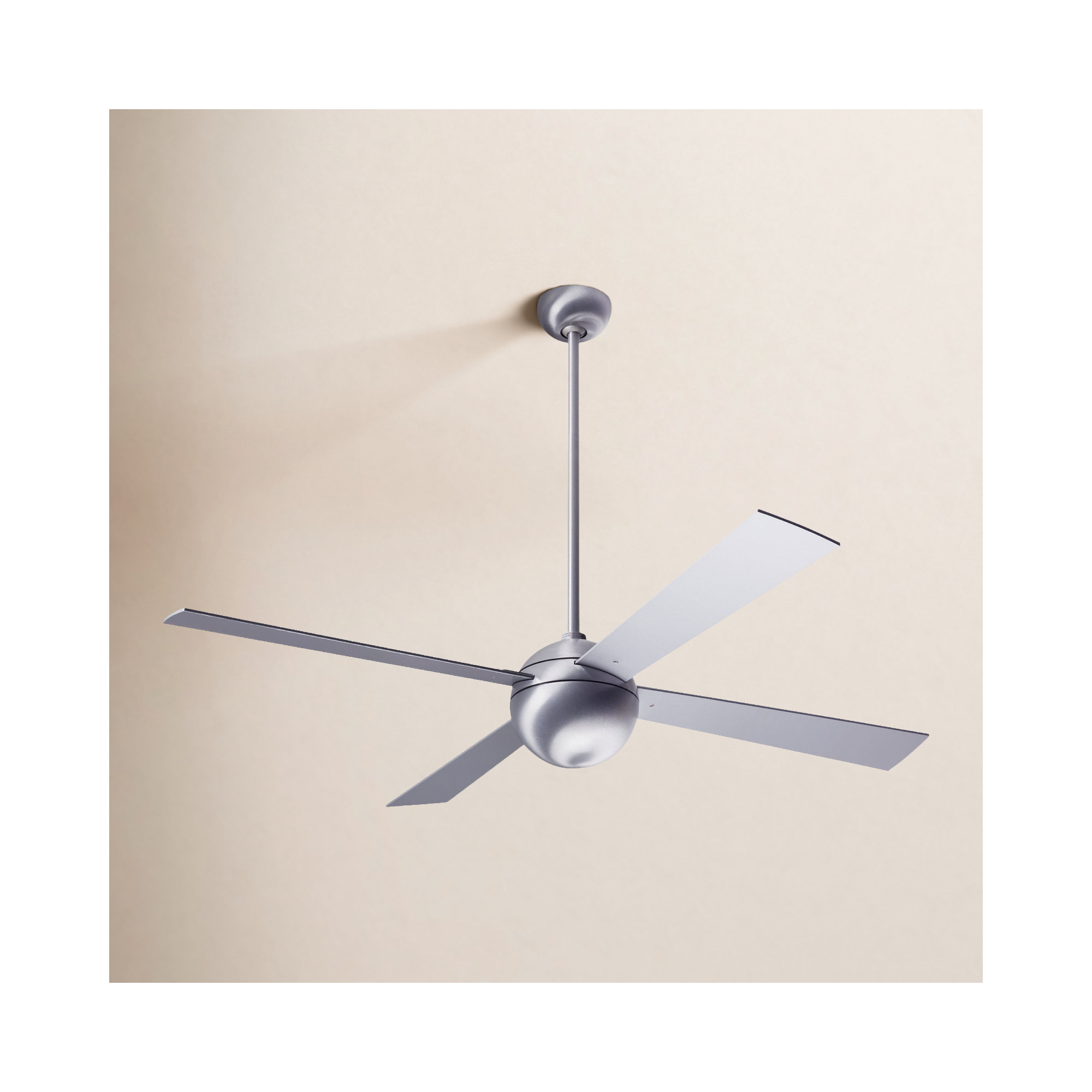 Ball 52'' 4 Blade Ceiling Fan, Fan Speed Control, Aluminum, Gloss White