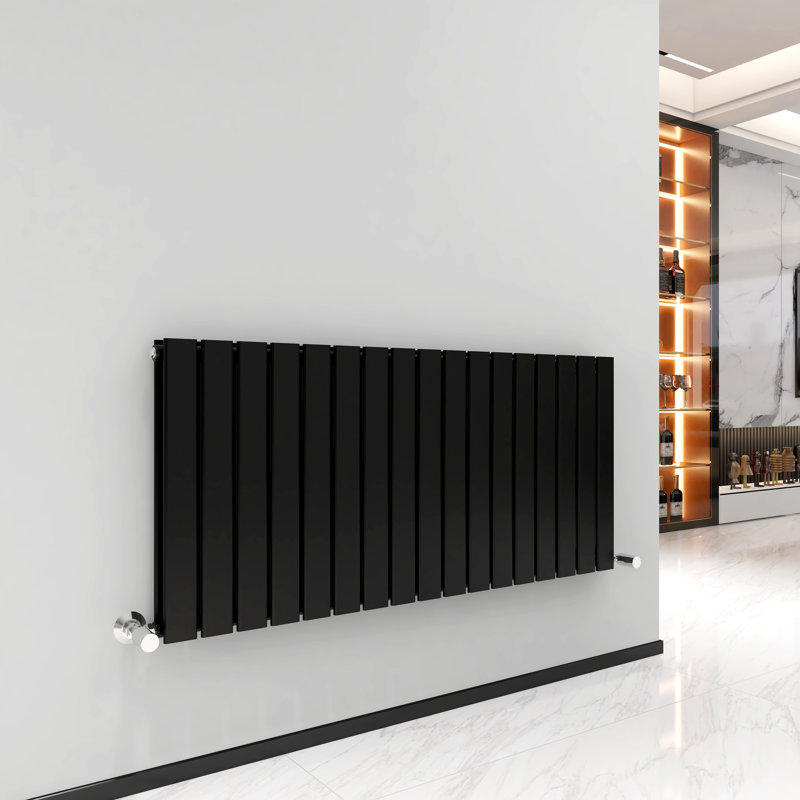 Horizontal Flat Panel Radiators, 60cm H x 115.6cm W x 5.8cm D, Black