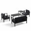 Ensemble de patio d'extérieur pour quatre personnes en teck avec coussins et deux tables Junco-19116778-19116694