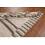 Tapis unique ivoire / brun foncé en laine noué à la main 5 pi 8 po x 8 pi 2 po One-of-a-Kind