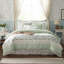 9 Piece Comforter King - Sage Cotton. Delicate Floral Decoration. Comprises Comforter, Shams, Euro Bed Skirt, And Decorative Pillows. All Season Warmth. Breathable Cotton . Colour. Elegant Theme. With