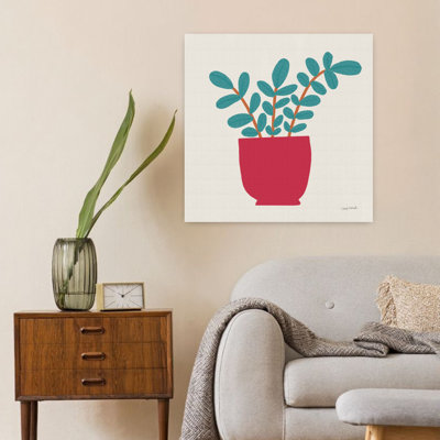 Art mural contemporain plante en pot