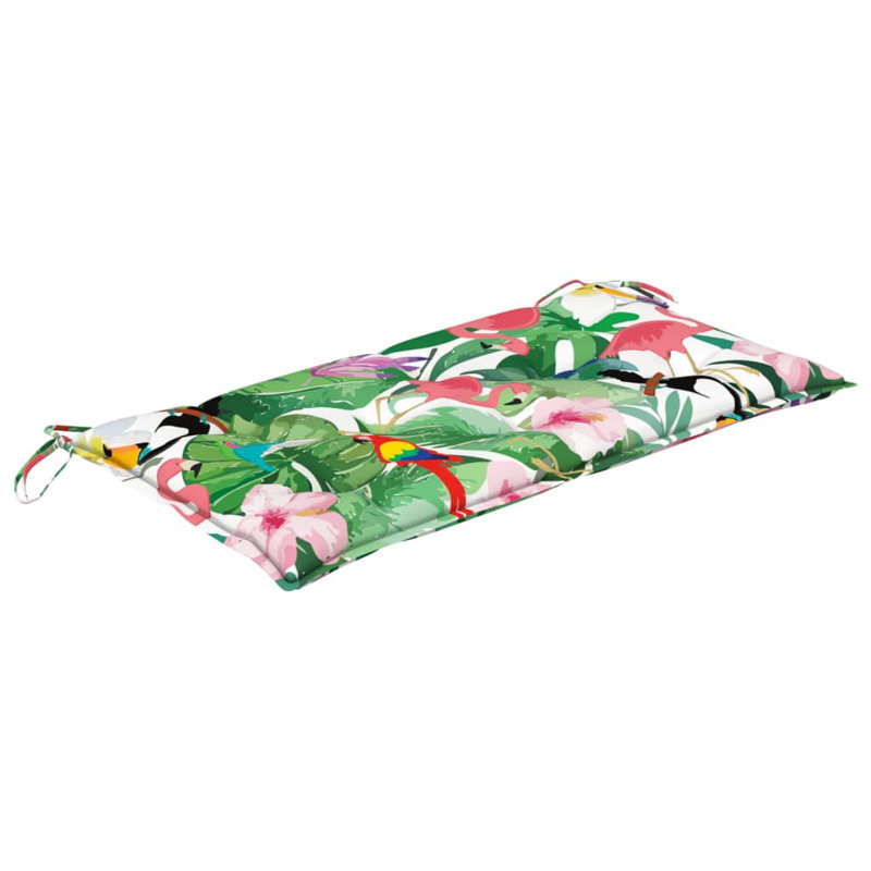 Outdoor 2.8'' Bench Seat Cushion, Green/Pink/White