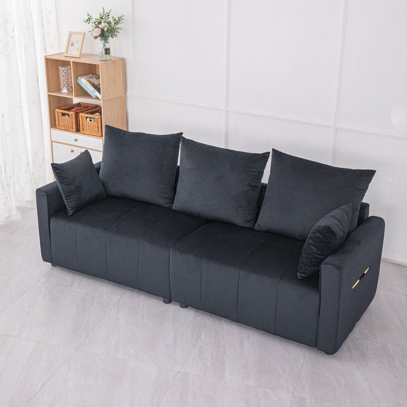 Canapé moderne à deux places avec un design élégant pour le confort du salon, Black