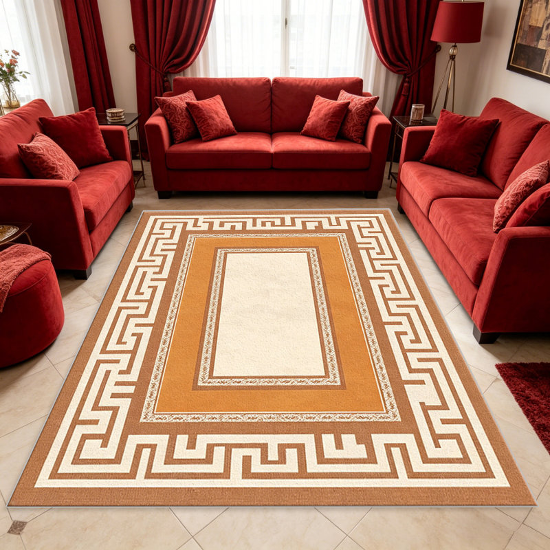 Terracotta Camel carpet-easy to clean, machine-washable, soft and comfortable; suitable for door mats, kitchens, living rooms, bedrooms, corridors, and laundry areas. Easy to clean, durable carpet for home decoration.