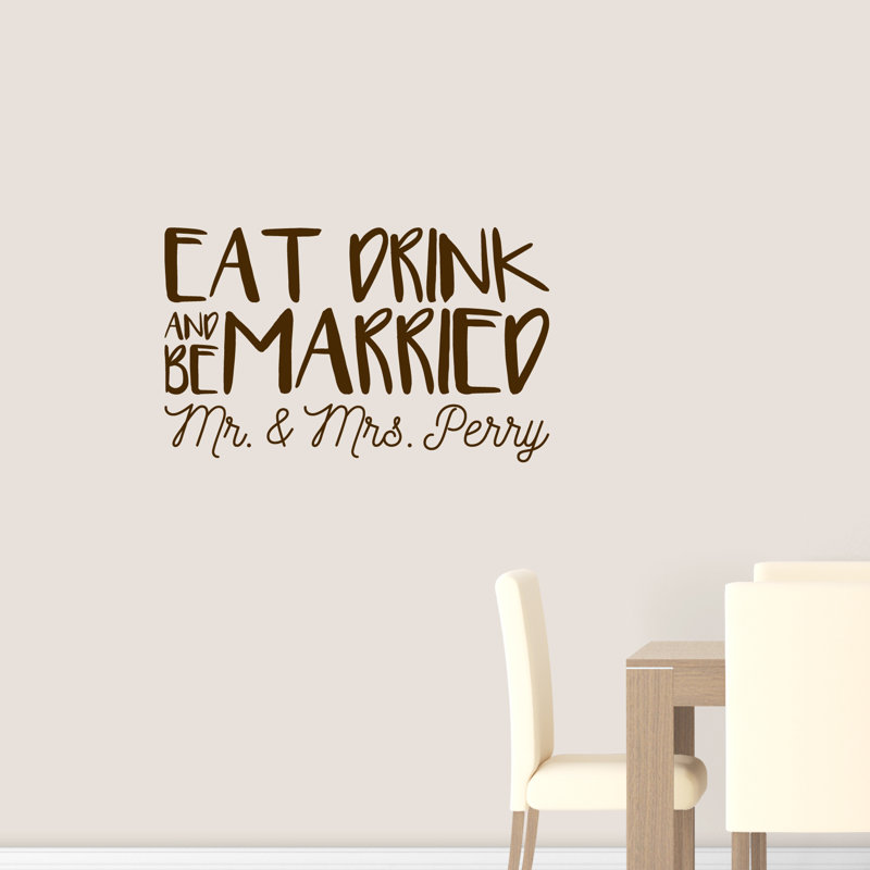 Text & Numbers Wall Decal, Brown