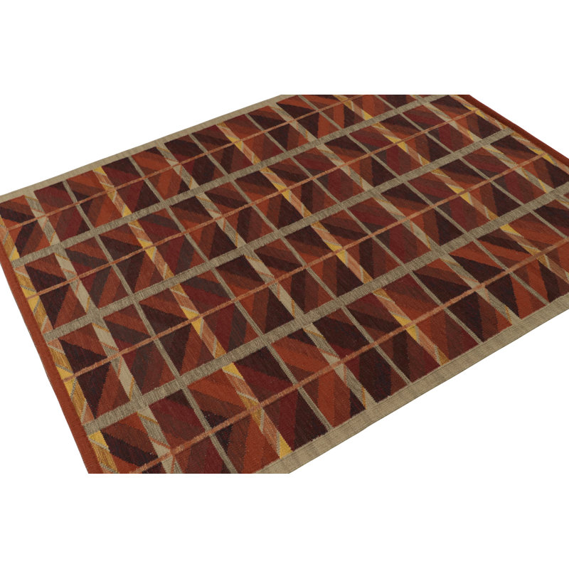 Scandinavian Wool Geometric Area Rug, Rectangle 8' x 10'