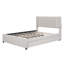 Lit plateforme tapissier avec 2 tiroirs et 1 lit gigogne, tête de lit classique-80161577-80161578