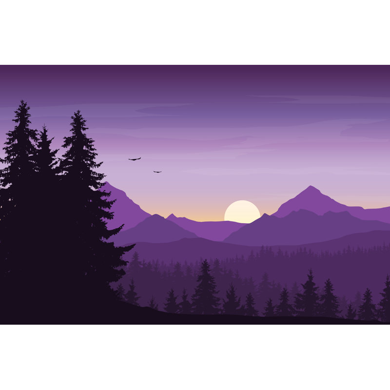 Paysage de montagne - peinture sur toile tendue, H 8 po x l 12 po