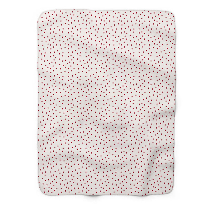 Couverture en sherpa de qualité supérieure rouge à pois 1 pièce, L 50 po x L 60 po