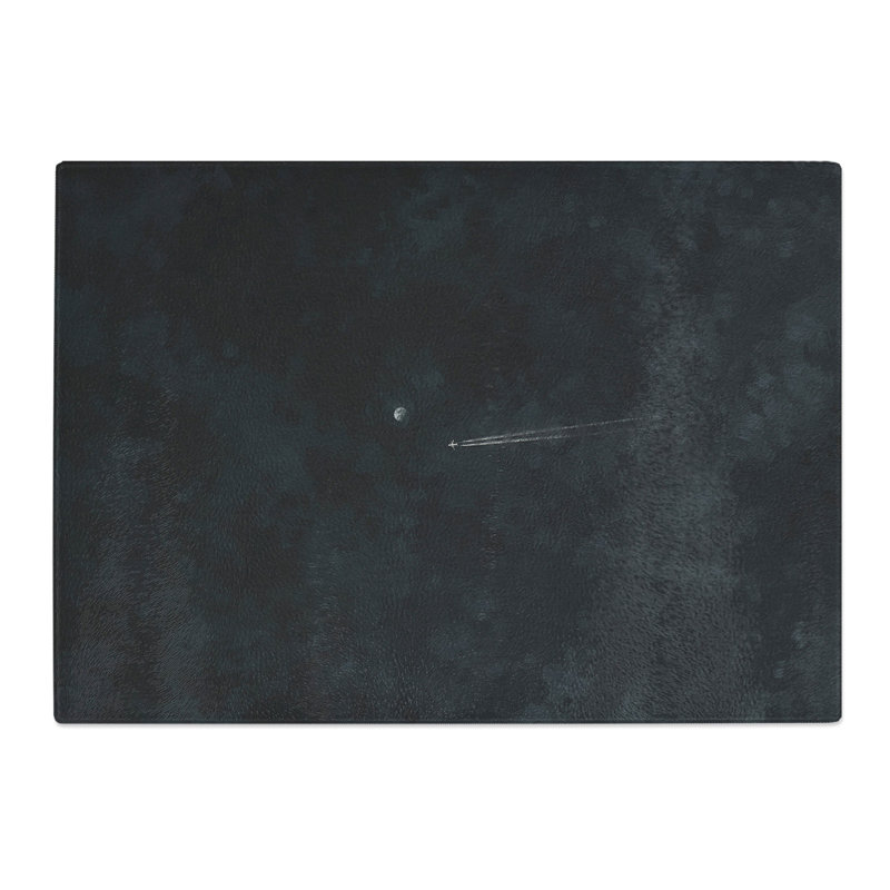 Tempered Glass Airplane to the Moon Painting Chopping Board, 28.5 cm x 39 cm