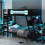 Lit superposé simple bleu nuage avec bureaux de jeu doubles, intégré et idéal pour étudier, idéal pour les étudiants, ports de charge intégrés, rangement pour les joueurs, couleur