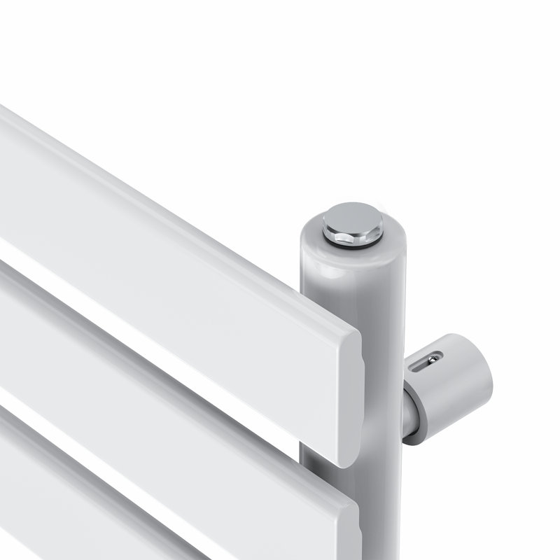 Flat Panel Towel Rail Heated Towel Rails, 120cm H x 45cm W x 6.2cm D, White