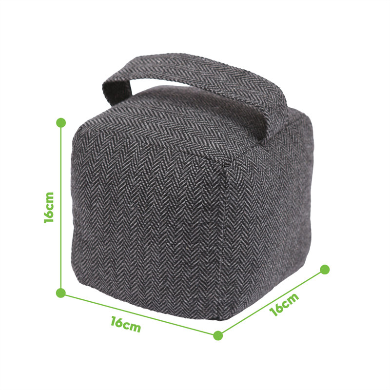 Nicola Spring - Herringbone Fabric Door Stop with Handle