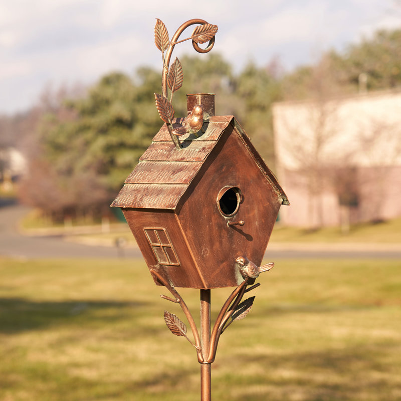 Konate 71'' H x 10'' W x 7.5'' D Freestanding Rust Resistant Birdhouse