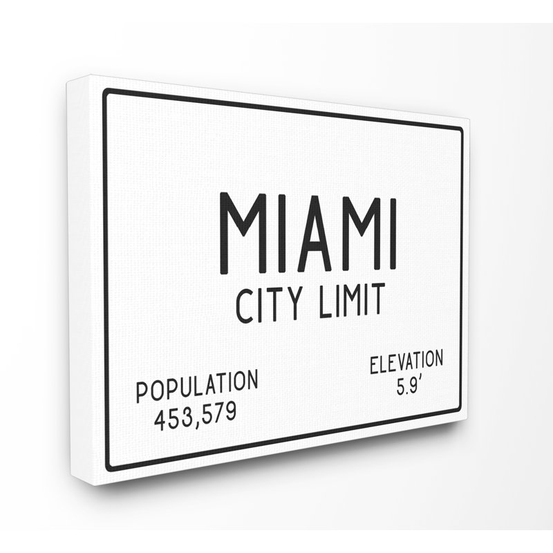 «Miami City» par Daphne Polselli, reproduction d'art textuel sur toile, H 16 po x l 20 po, Toile tendue