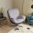 360° Swivel Office Chair, Modern Chenille Chair With Faux Leather And Black Metal Base Frame, No Wheels, Accent Chair For Small Spaces, Living Room, Office-316035181