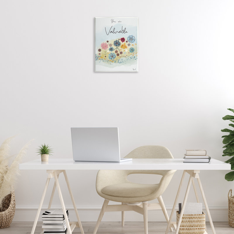 Plaque murale You Are Valuable Modern Blooms, design par Renel Peters