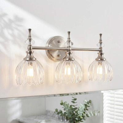 Modern Bathroom Vanity Light Fixture with Tulip Glass Shades