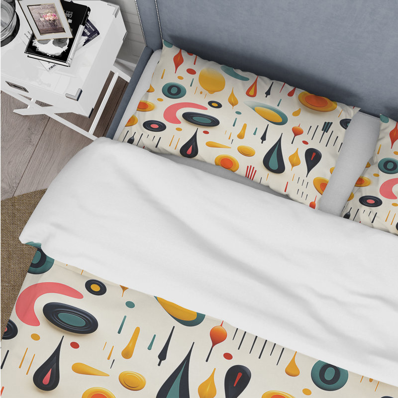 Ensemble de housse de couette en microfibre Mcm Abstract Expressions, Housse de couette simple + 1 taie décorative stan