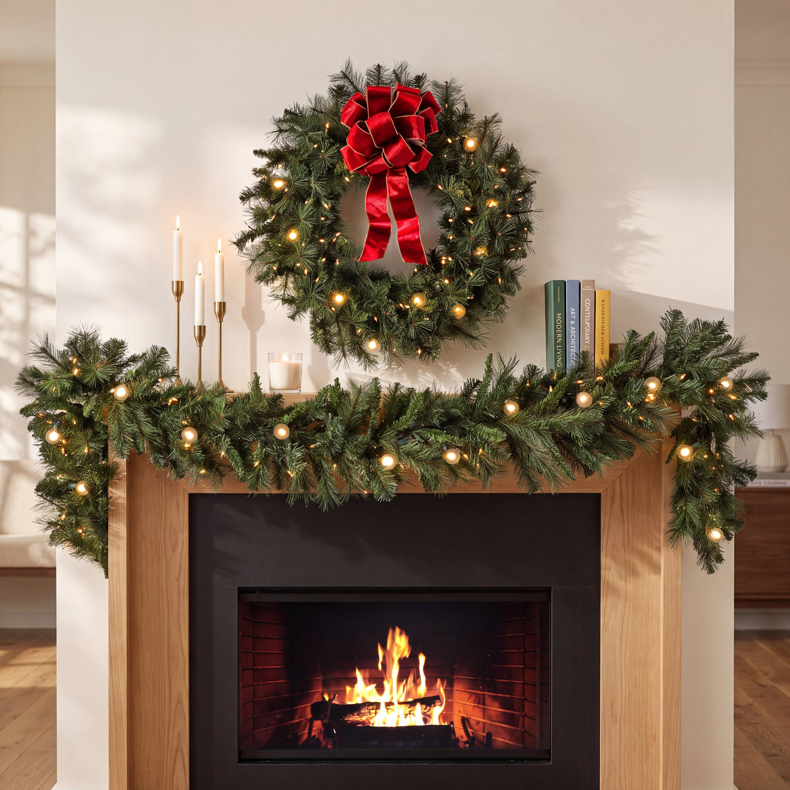 PVC Greenery 108" Pre-Lit Christmas Garland