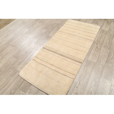 Tapis intérieur / extérieur beige / ivoire en laine noué à la main Lavir Shiraz