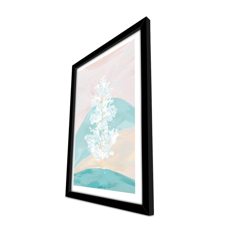 Elegant Decorative Framed Painting, Blue, White & Pink, 15.0 x 20.9 inches | 100% MDF Artwork (Thickness: 0.1 inches) & 100% Wooden Frame (Thickness: 0.9 inches) | Perfect for Living Room, Bedroom & Office Décor