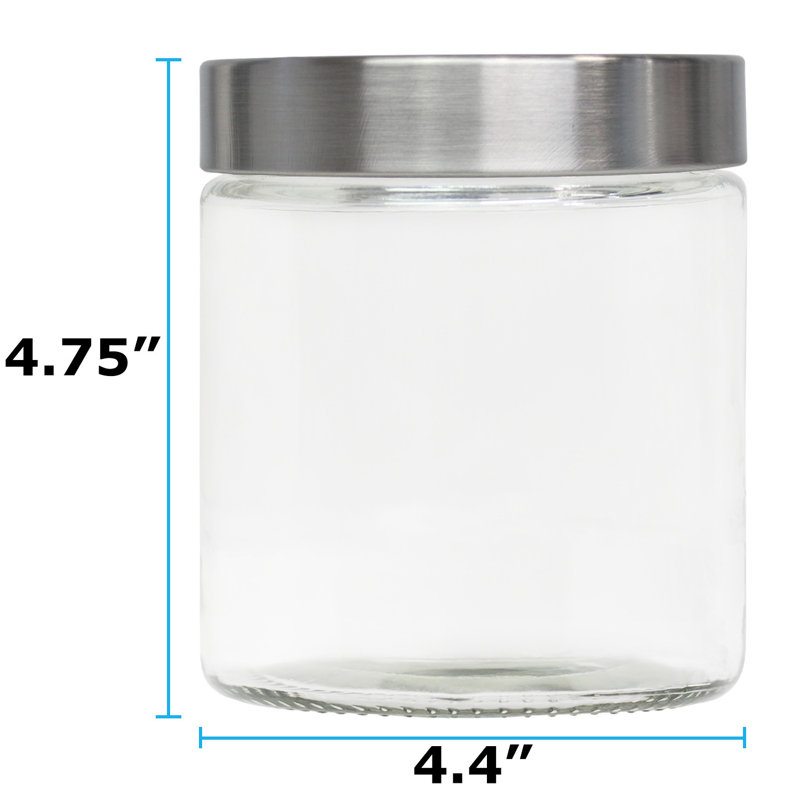 Glass Jar, 4.75" H x 4.4" W x 4.4" D