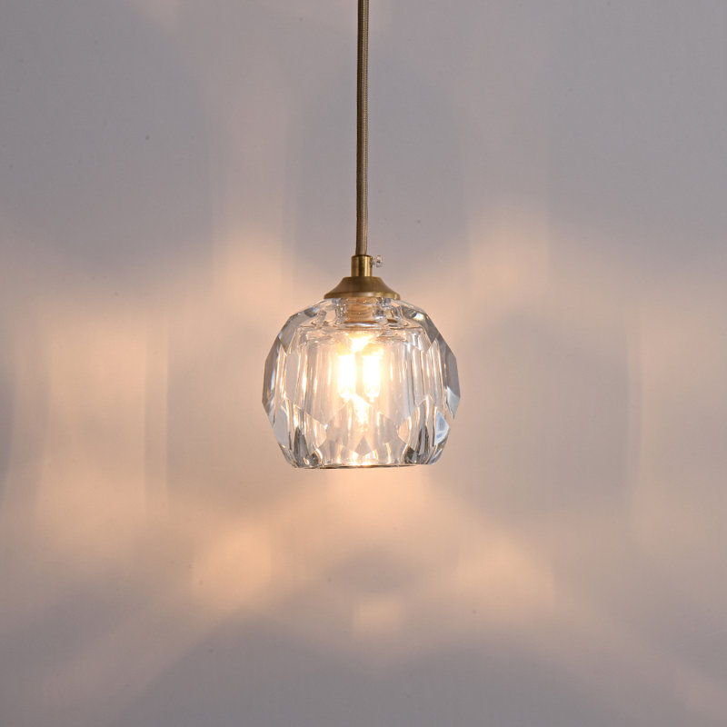 Bearse 1-Light Pineapple Crystal Globe Pendant Light