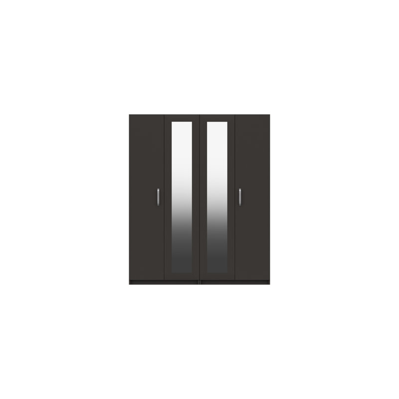 Narvaez 4 Door Manufactured Wood Wardrobe, Graphite Gloss