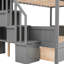 Lit superposé double avec rangement, 2 escaliers et 2 tiroirs-1311816092