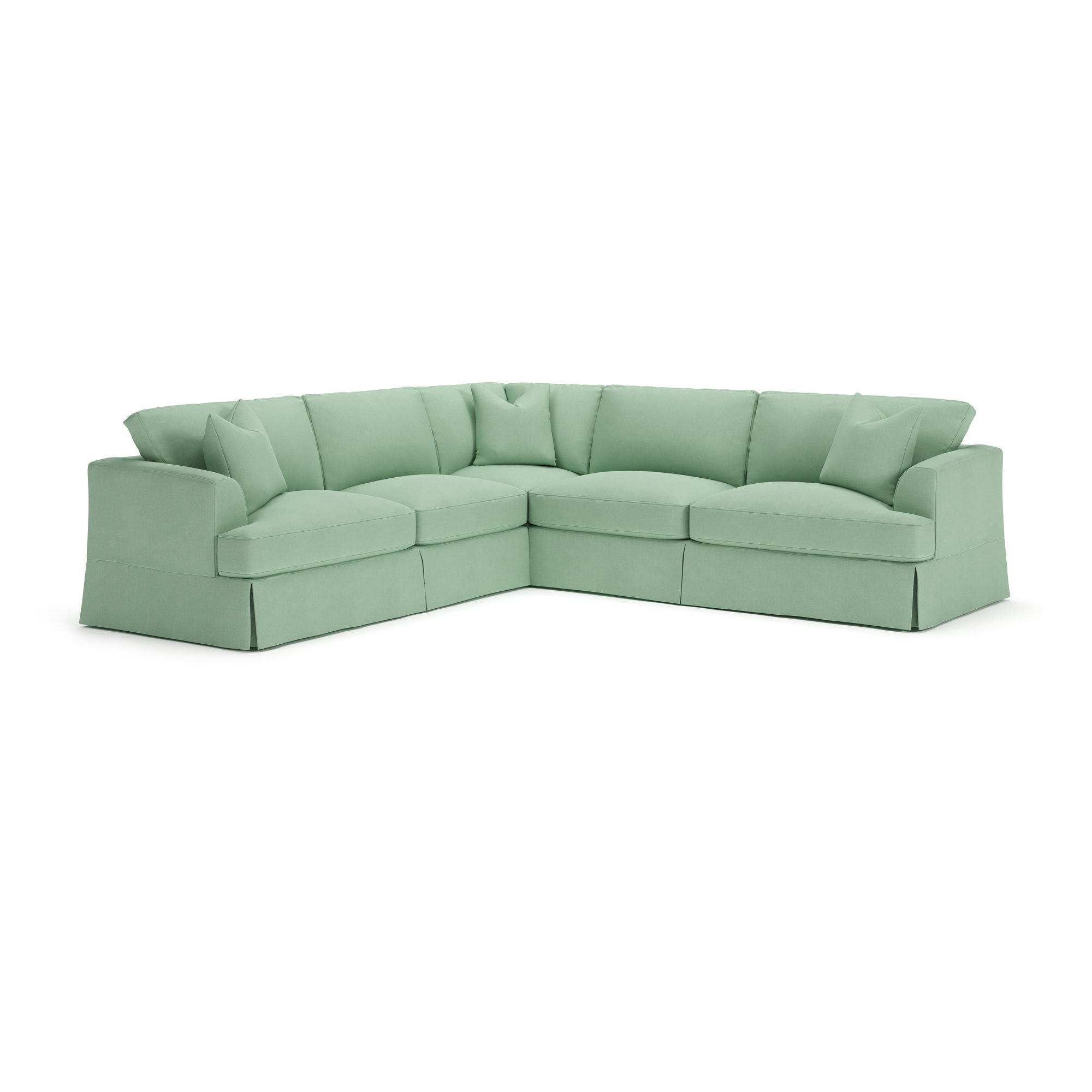 Lucia 4 - Piece Slipcovered L-Sectional, Bayou Spray Canvas, Left Hand Facing