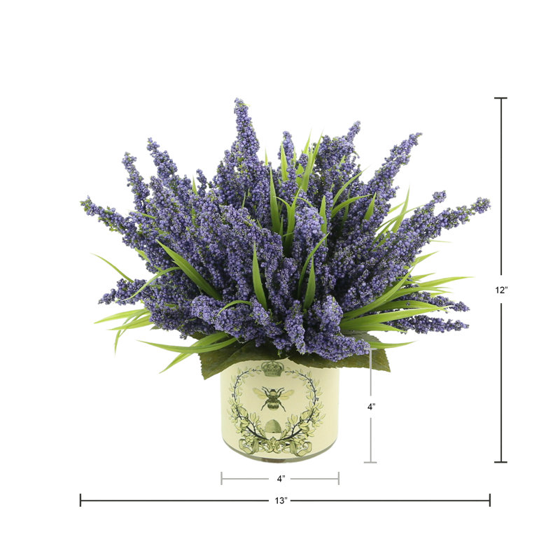 Spring Additions Lavender Heather in Decoupage Pot