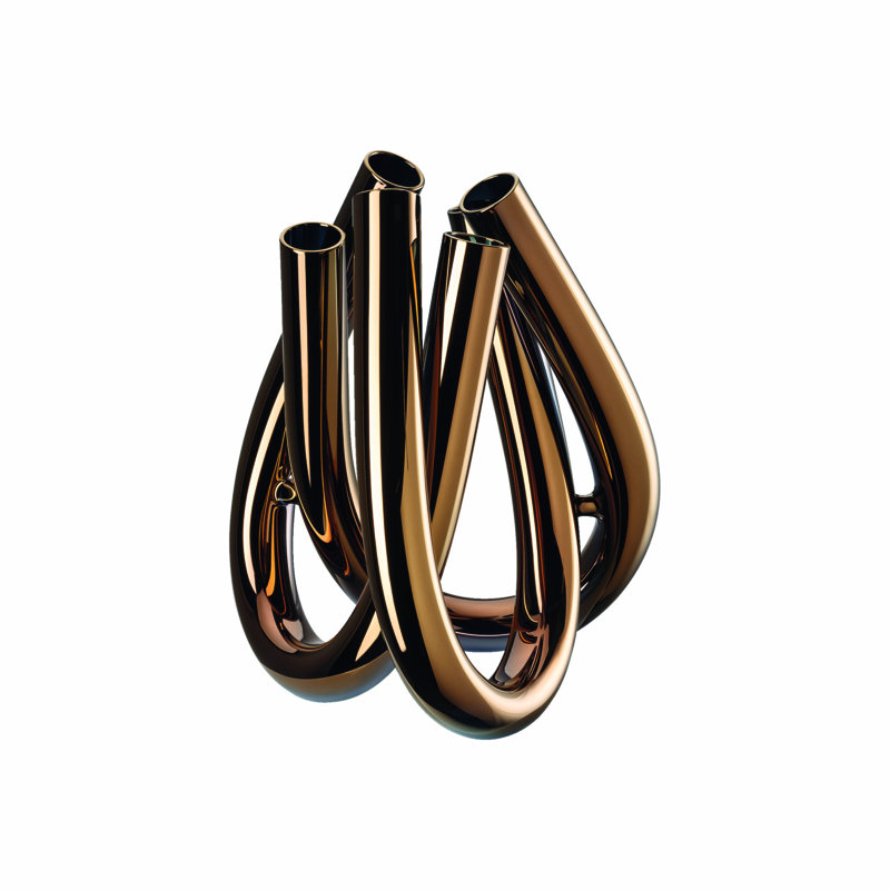 Triu Borosilicate Glass Table Vase, Copper