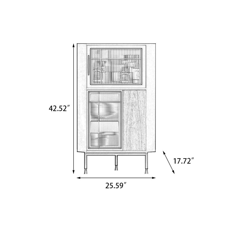 Armoire de coin en bois manufacturé, Noyer