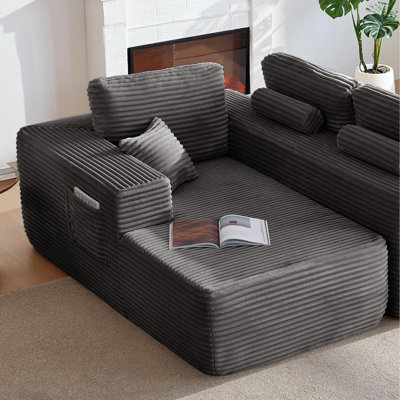 Méridiennes intérieures à compression, salon gris moderne en tissu