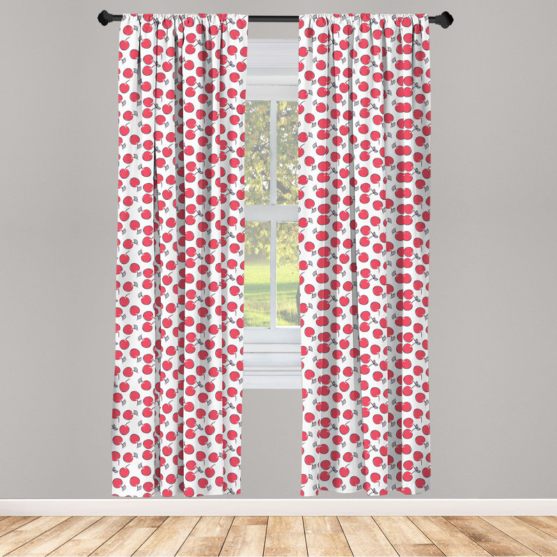 Rideaux 4 panneaux en cerisier East Urban Home, L 56 po x L 63 po