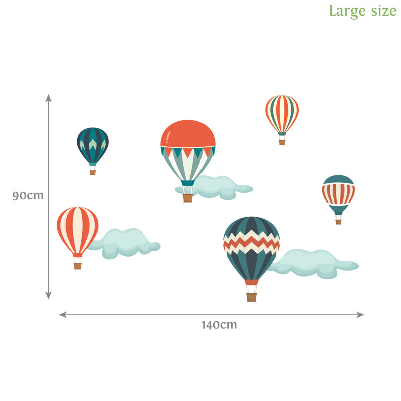 Classic Balloon Wall Stickers, 90cm H x 140cm W