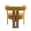 Chaises d'appoint modernes, structure en velours moutarde pour sièges compacts