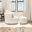 Fauteuil d'appoint pivotant avec repose-pieds de rangement-1025068744