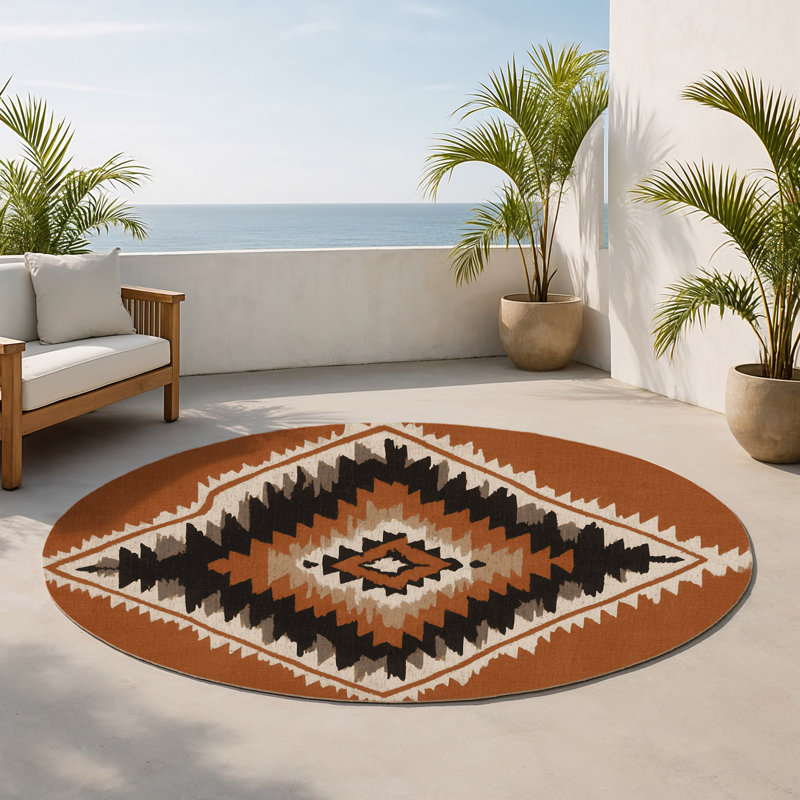 Tapis intérieur et extérieur Wildflower Echo, Rond 5 pi