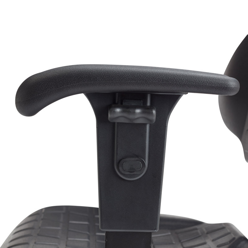 Backed Adjustable Height Ergonomic Industrial Stool with Footrest and Removable Casters/Wheels, 22"-32"