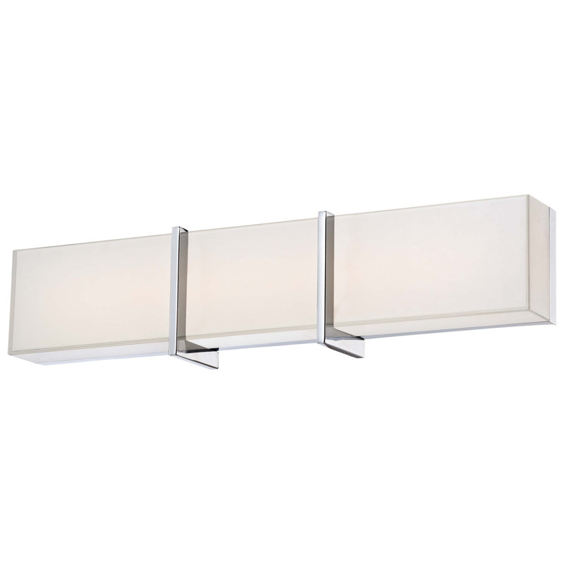 Orren Ellis Virpi Chrome With Mitered White Led Vanity Light