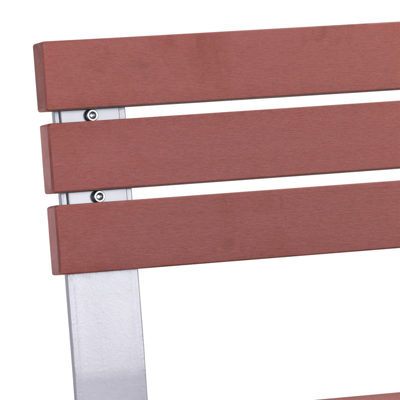 Open Air Series Recycled Plastic, Modern Premium Bench with Back