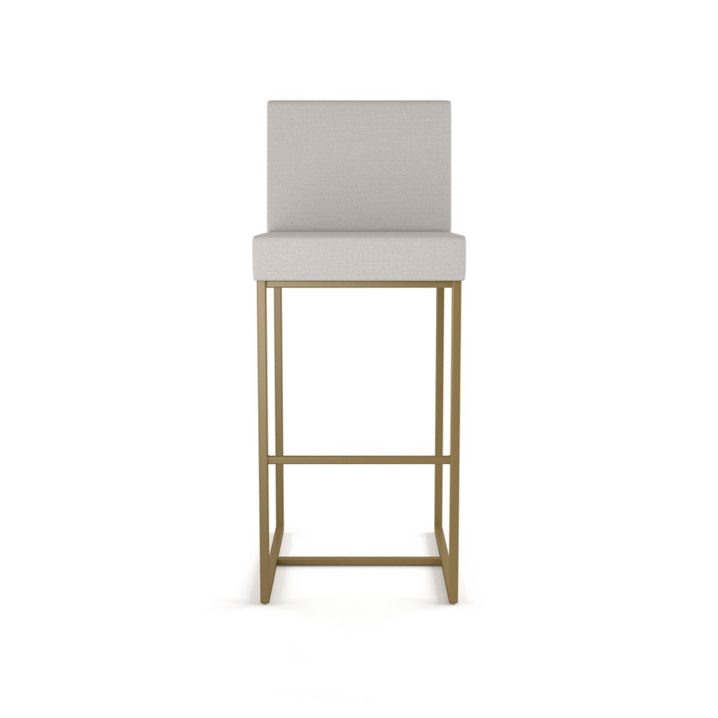 Tabouret de bar et de comptoir Gundolf, Gris clair, Or, Tabouret de bar (siège d'une hauteur de 31 po)