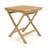 3-Piece Patio Bistro Set Teak Wood Square Coffee Table & Folding Chairs Set of 2
