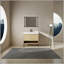 Ensemble de meuble-lavabo 36 po avec lavabo simple en résine, ensemble d'armoires de rangement modernes 2 portes, bois massif multicouche, chêne
