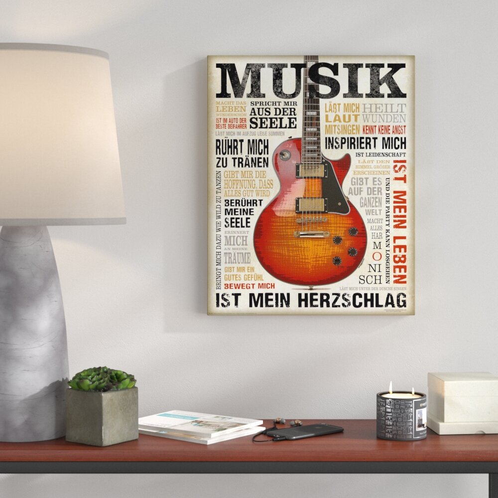 Holzbild Musik ist Leidenschaft