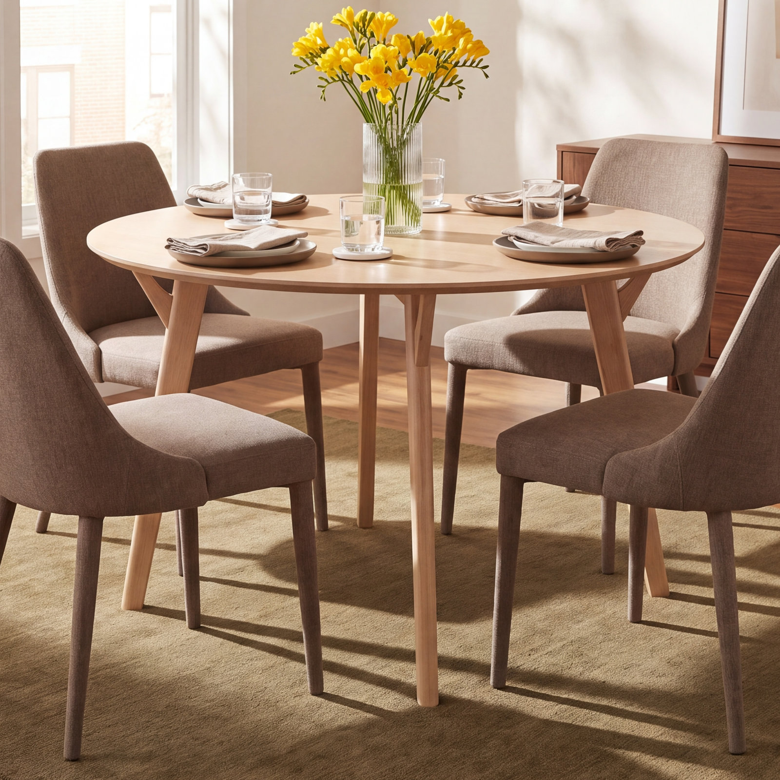 Evanston 42" Dining Table, White Wash