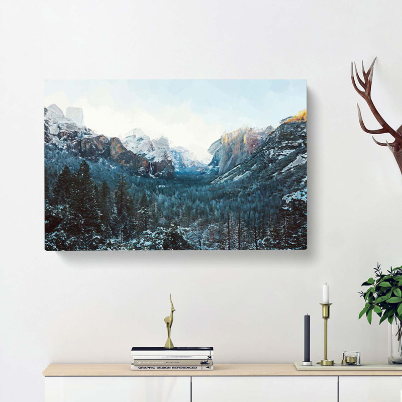 Winter in Yosemite Valley in Abstract - Wrapped Canvas, 40cm H x 60cm W x 3cm D